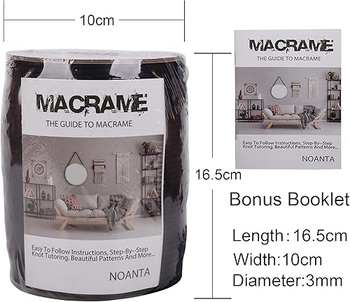 Miniatura 59 de NOANTA Cuerda de macramé color naranja brillante, 0.079 in x 220 yardas, cuerda de algodón colorido para colgar en la pared, ganchos de plantas