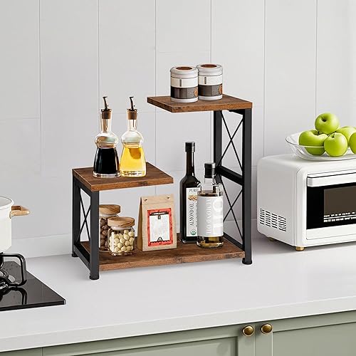 Miniatura 7 de Organizador de estante de escritorio, estantería de escritorio de oficina de 3 niveles, organizador de escritorio de madera, estante de