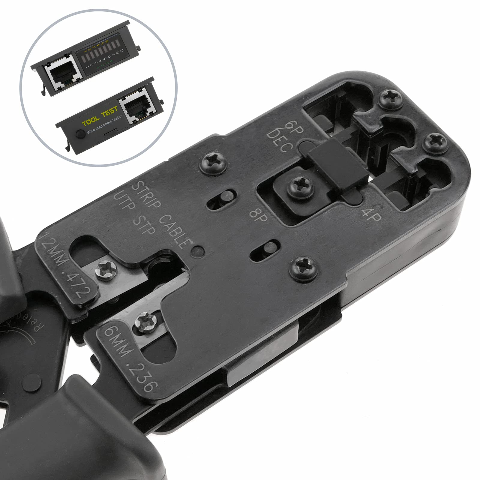 BeMatik - Pince à sertir avec câble RJ11 testeur RJ12 RJ45 RJ9