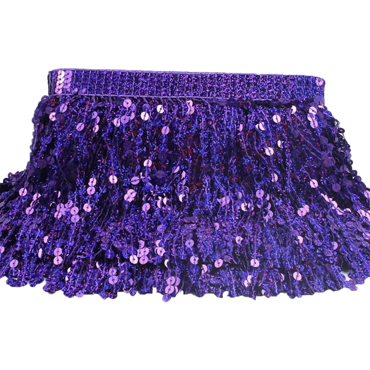 Garniture pour DIY de 10 yards en dentelle à paillettes violette pour artisanat