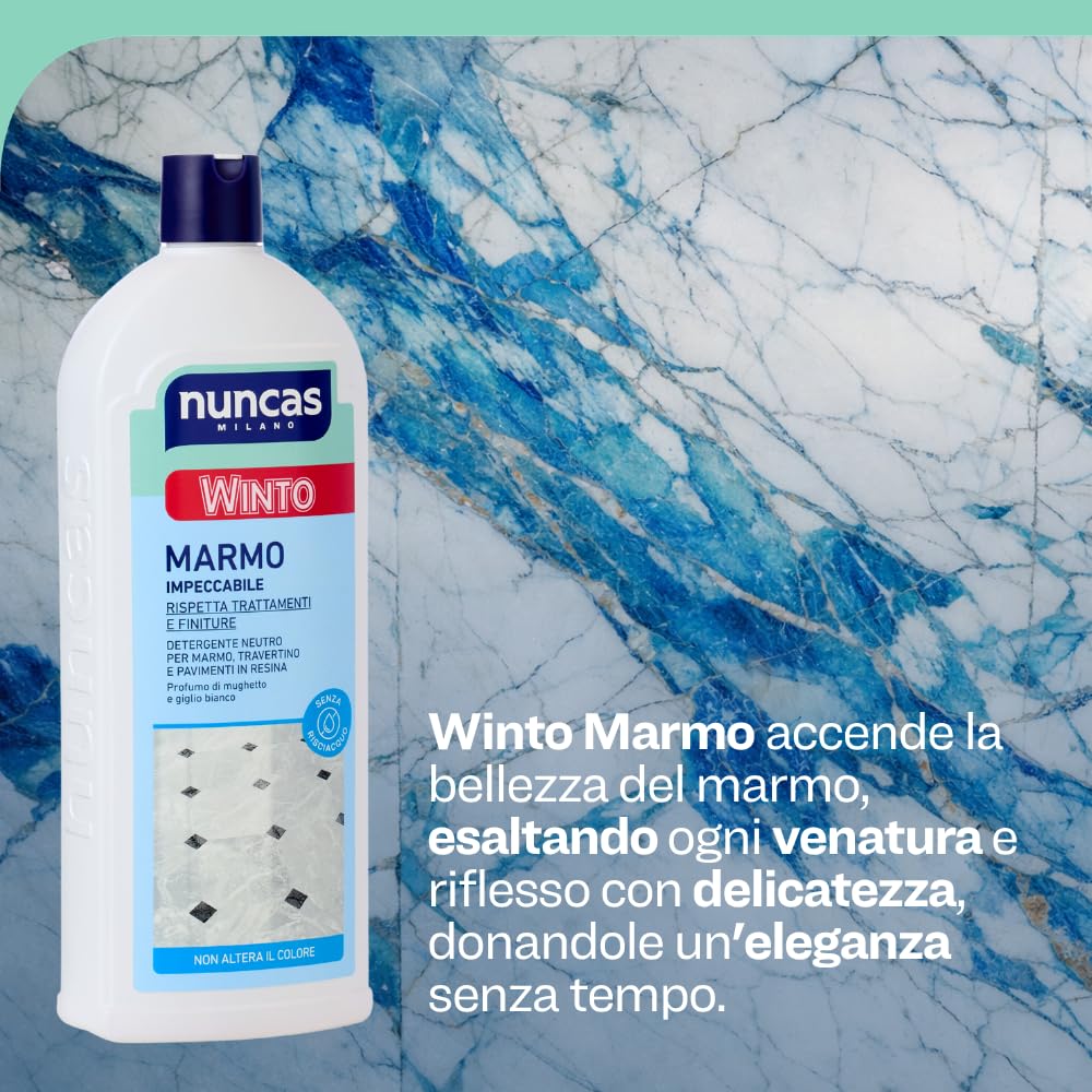 Nuncas - Winto Marmo - Detergente per Pavimenti in Marmo - Multipack - Confezione da 3 x 1000 ml