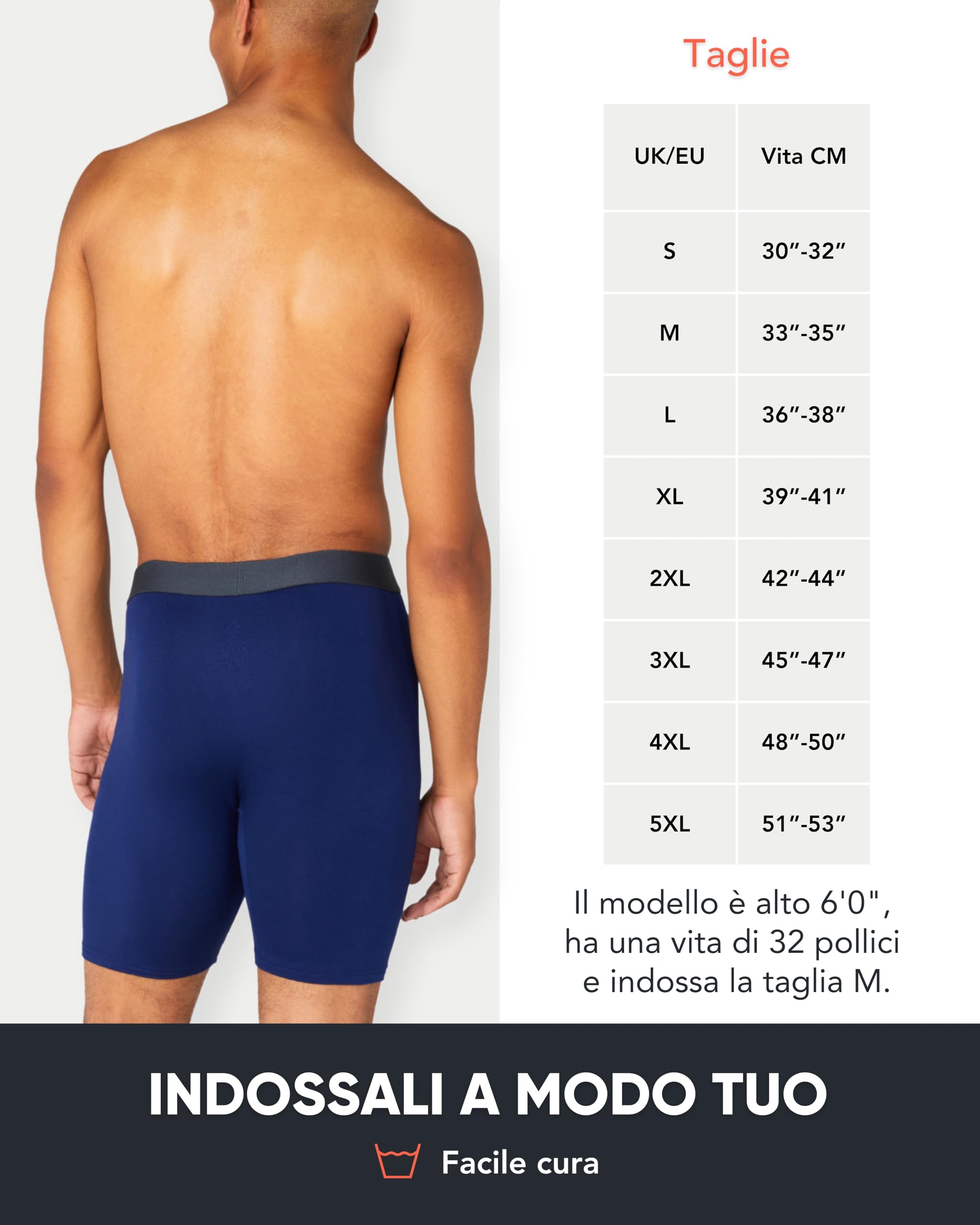 FM London Boxer Uomo Bamboo a Gamba Lunga Confezione da 4 - Boxer Uomo Lunghi Super Morbidi, Anti-Sfregamento, Traspiranti, con Apertura Frontale a Fessura