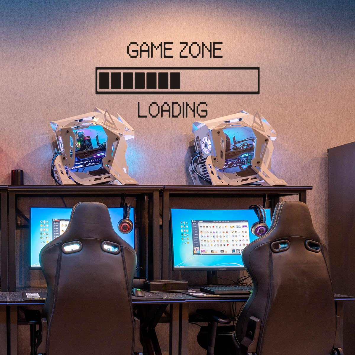 Wall Stickers Decals Game Zone Loading Vinyl Stickers Home Decor for Gaming Room