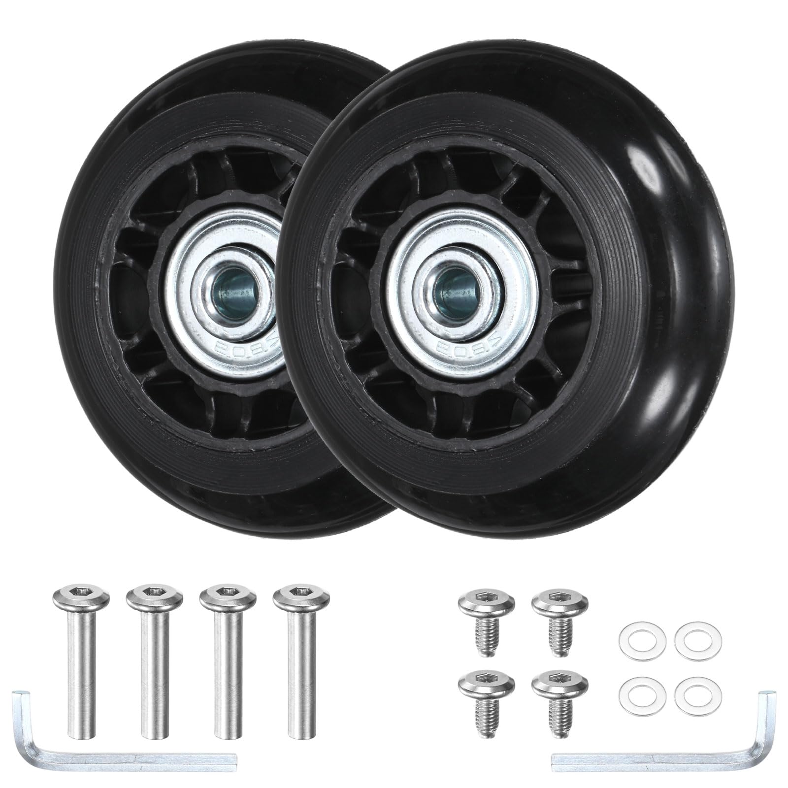 TIXIPEM 2pcs Luggage Suitcase Replacement Wheels 64x24mm, Black
