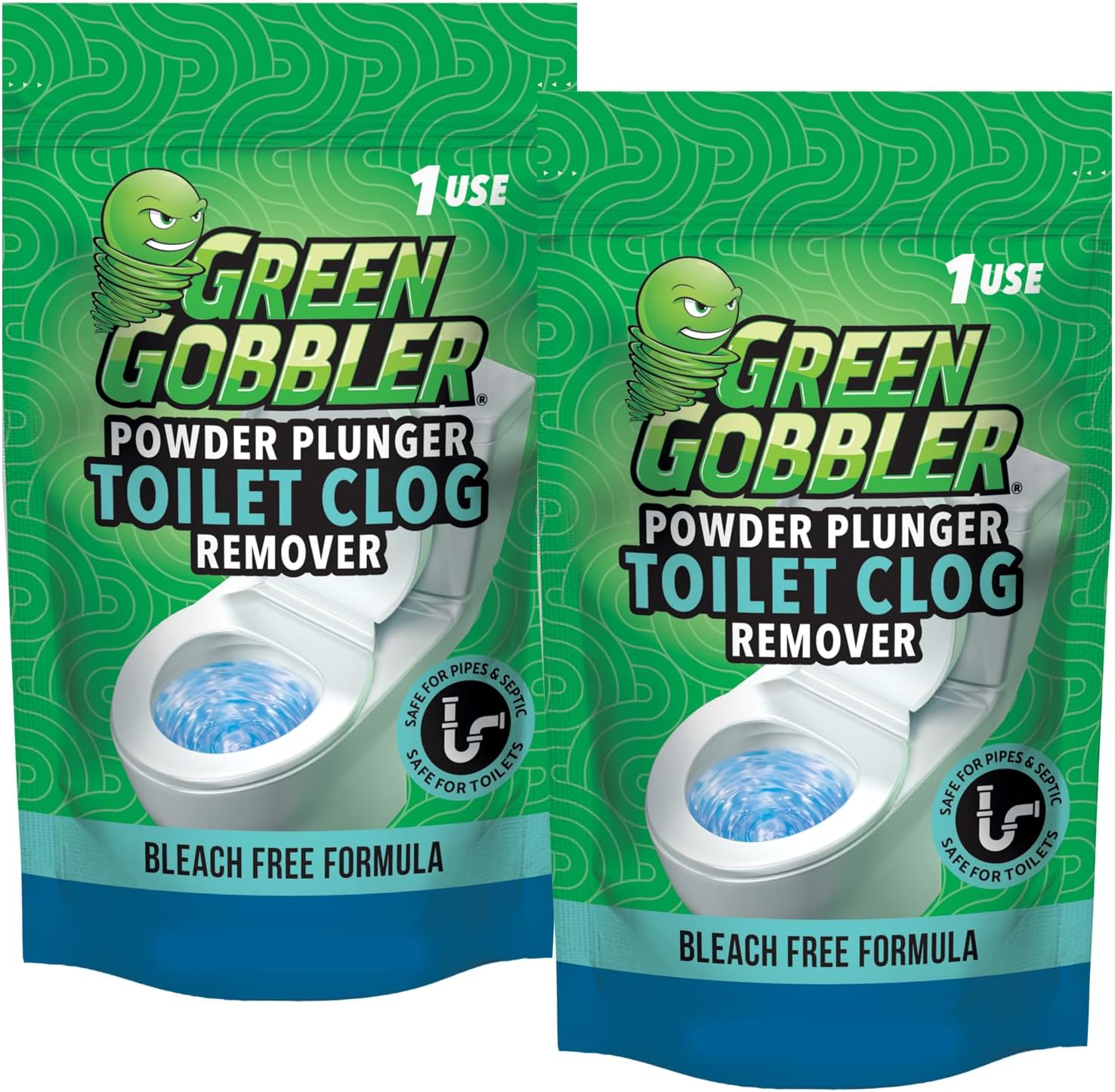 EcoClean Solutions Inc GGPP-2 POWDER PLUNGER Toilet Drain Clog Remover White