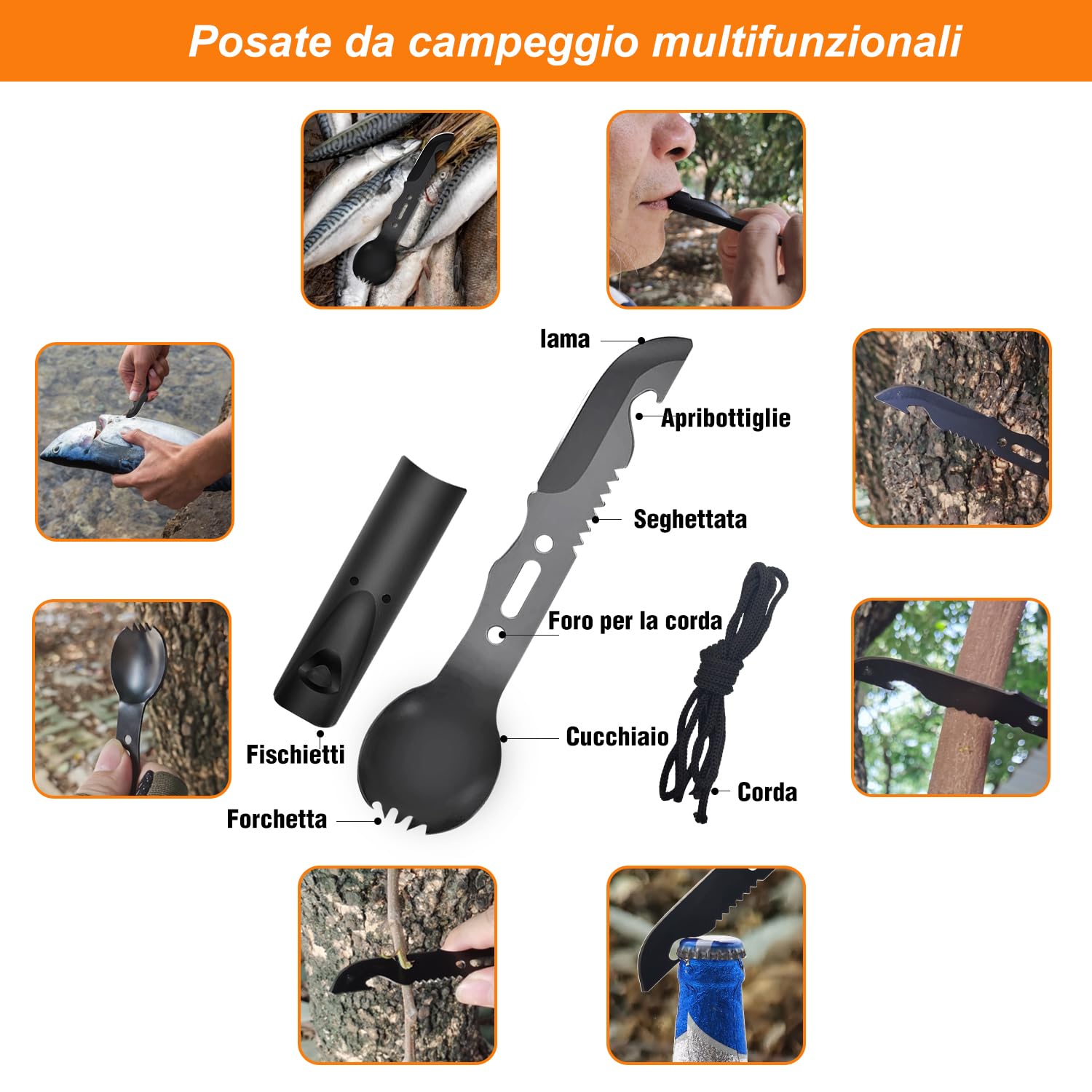 Kit di sopravvivenza, Kit di emergenza professionale, attrezzatura di sopravvivenza per campeggio all'aperto, avventure, escursionismo, caccia, pesca, uomini, papà