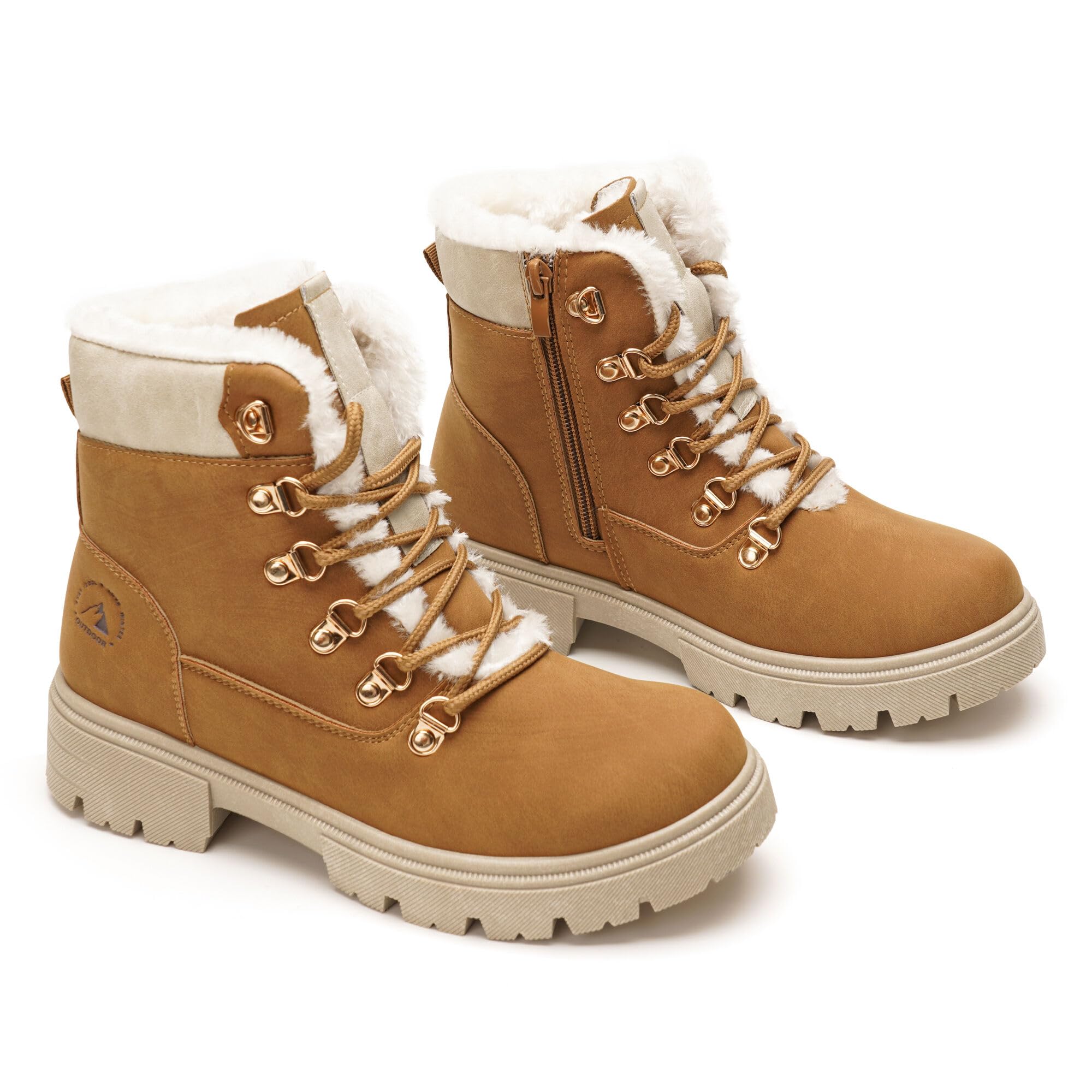 GLAMORA Botas de nieve mujer impermeables térmicas con forro de pelo suave, antideslizantes, cálidas y cómodas, ideales para invierno, montaña o trabajo
