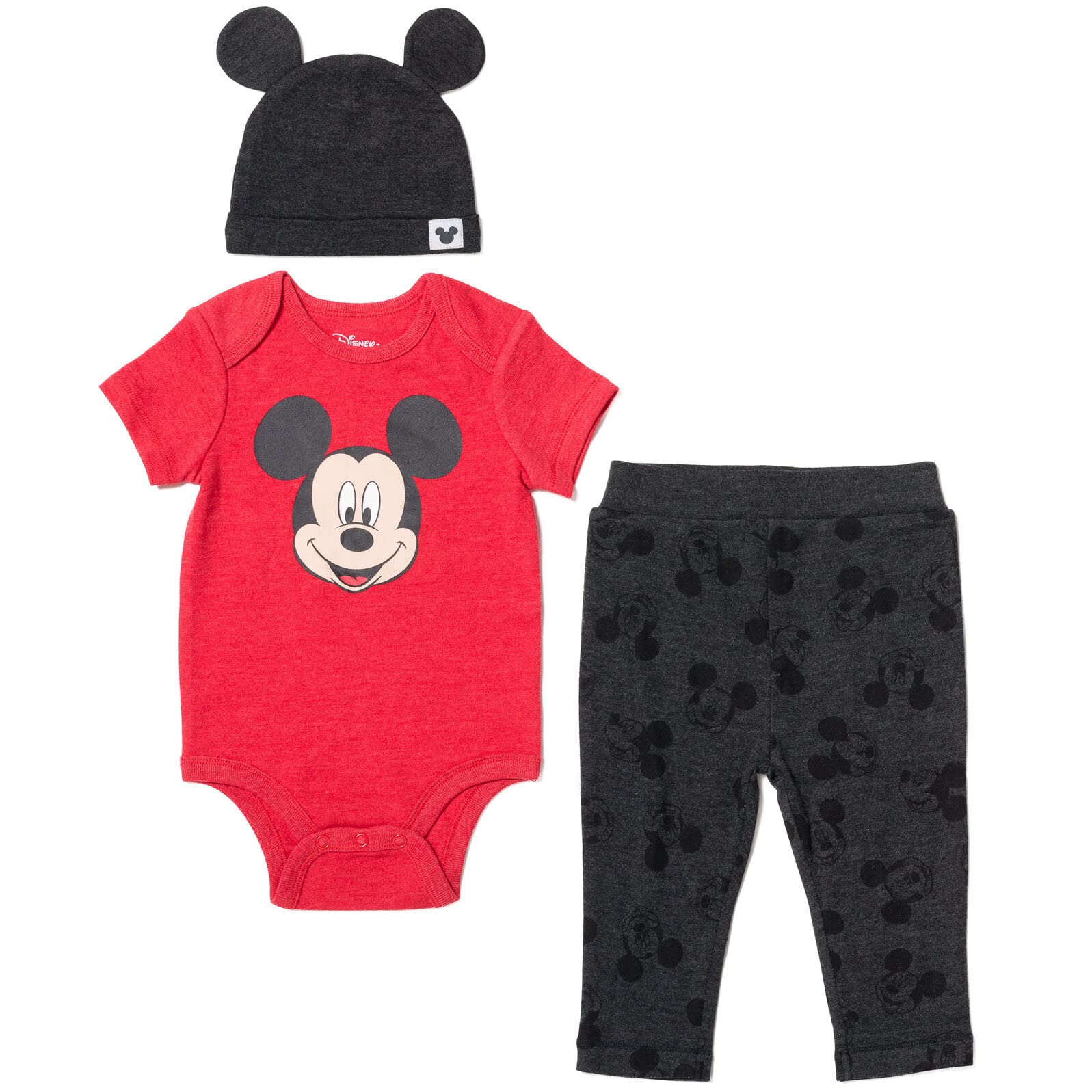 DisneyMickey Mouse Minnie Mouse Lion King Winnie The Pooh Baby Bodysuit  Pants and Hat Piece Outfit Set Newborn to Infant