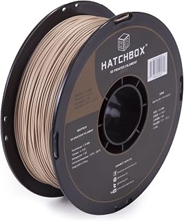 HATCHBOX 1.75mm Wood PLA 3D Printer Filament, 1 KG Spool, Dimensional Accuracy +/- 0.03 mm, 3D Printing Wood Filament