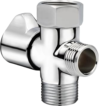 LUXE Bidet 7/8" x 7/8" x 1/2" Shut-Off Valve T-Adapter for Bidets, Compatible with NEO Series Bidet Attachments Winged, Chrome Finish