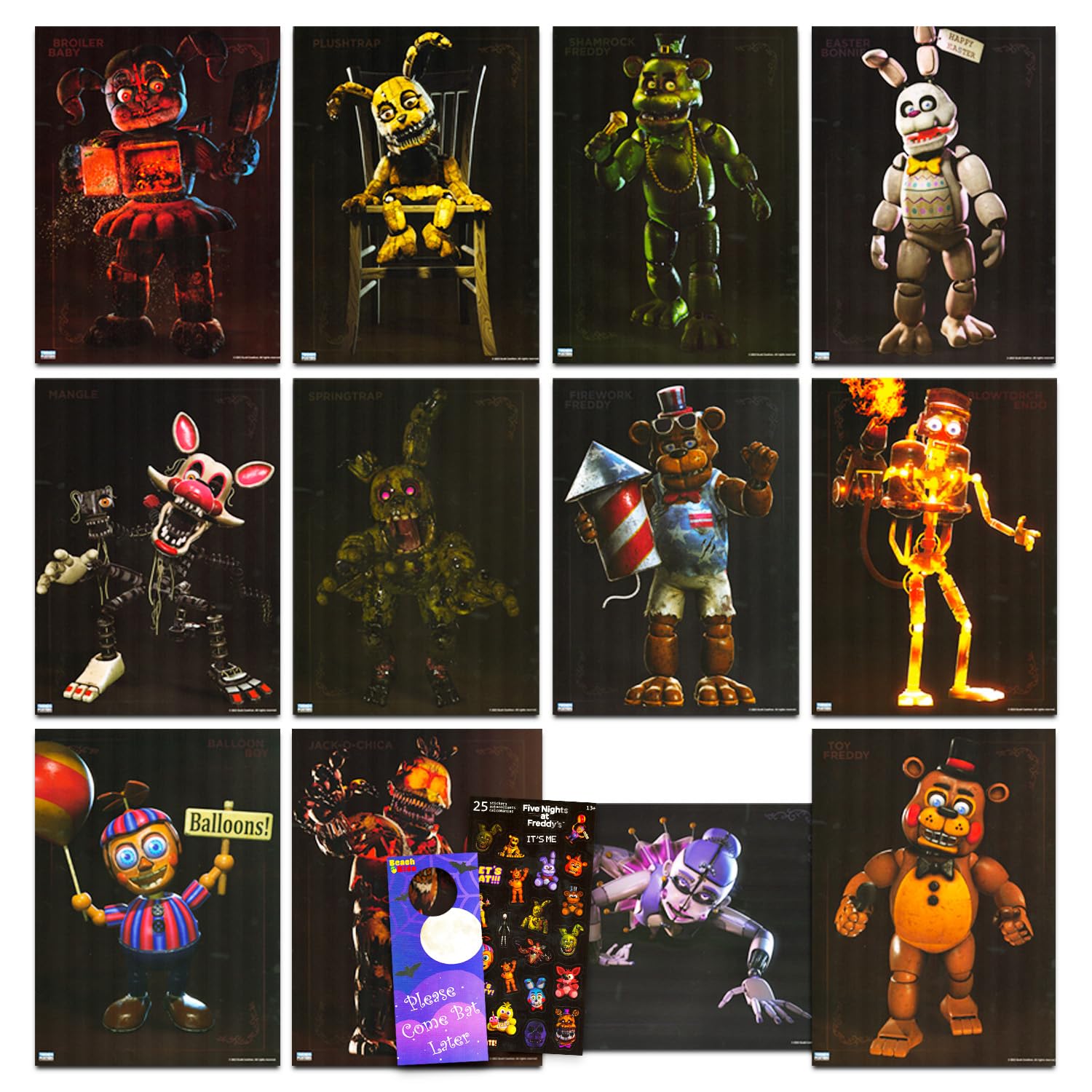 Funko Five Nights at Freddy's Posters for Bedroom - FNAF Room Decor Bundle with 12 FNAF Posters for Walls, Five Nights at Freddy's Poster Pack Set | FNAF Room Decorations for Boys