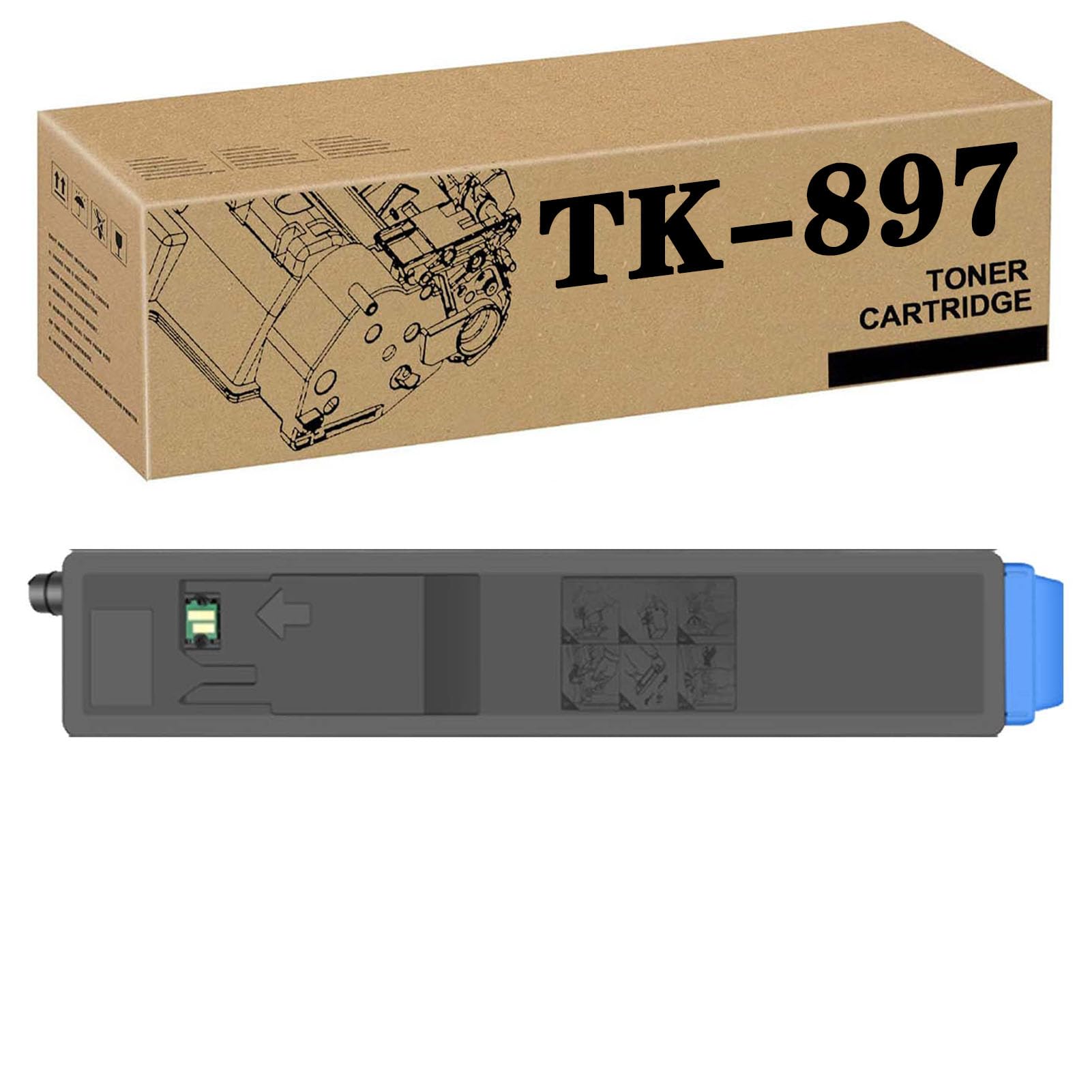 PuCio TK-897K TK-897C TK-897M TK-897Y Toner Ad Alta capacità Cartuccia Compatibile per Kyocera 205C 255C Stampanti Cyan*1