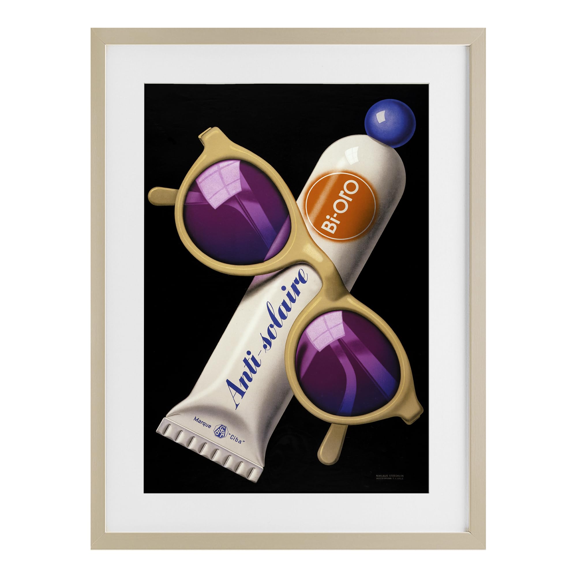 Stupell Industries Harvest Pine (Textured) 'Sunblock & Sunglasses'| Framed Print Under Glass