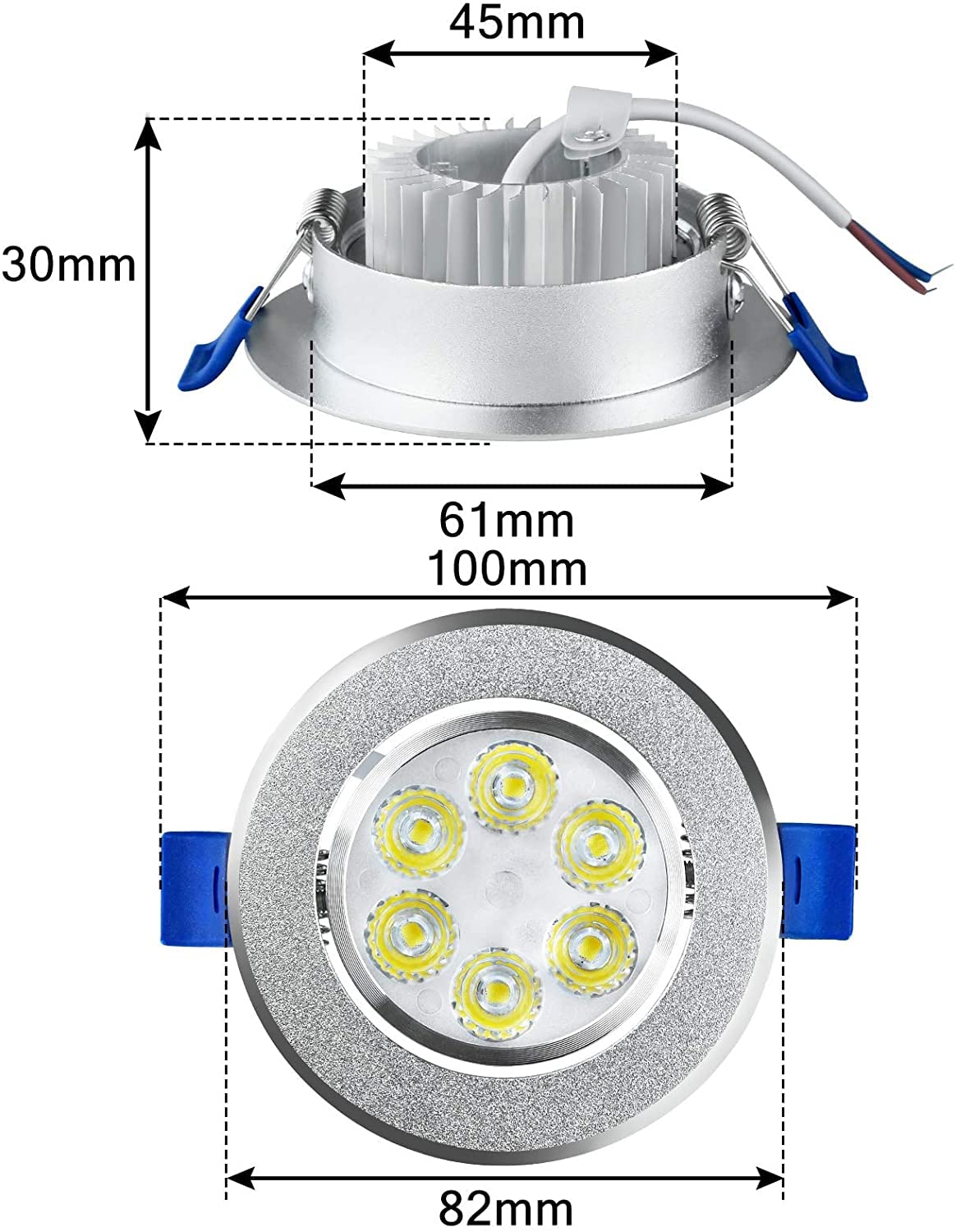 Froadp Set di 20 faretti da incasso a LED, 230 V, faretto da soffitto piatto, in alluminio, per casa, soggiorno, bagno, cucina, ufficio (3 W, bianco freddo)