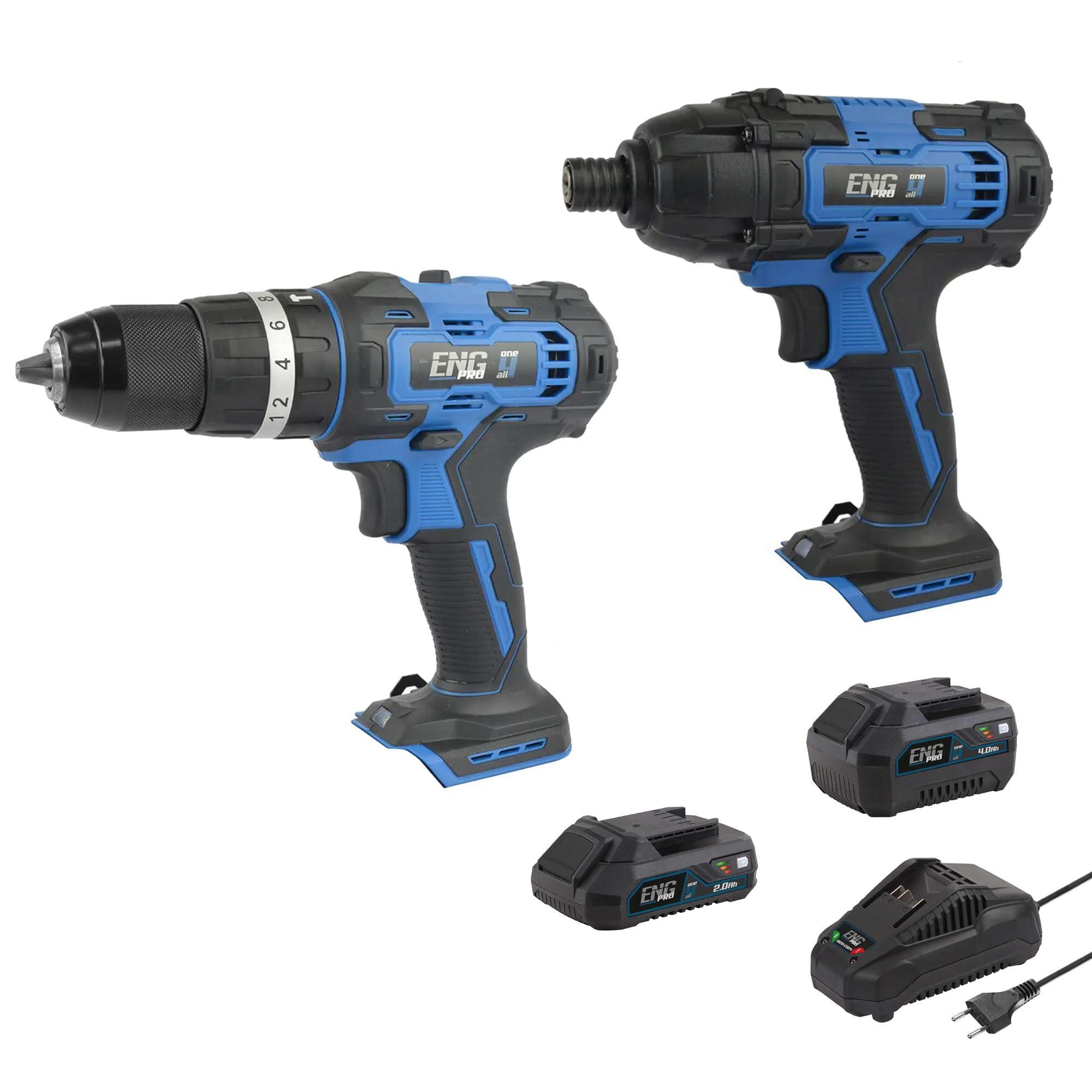 KIT | Avvitatore a percussione, Avvitatore a impulsi e 2 Batterie 2/4.0Ah | Linea Professionale a Batteria