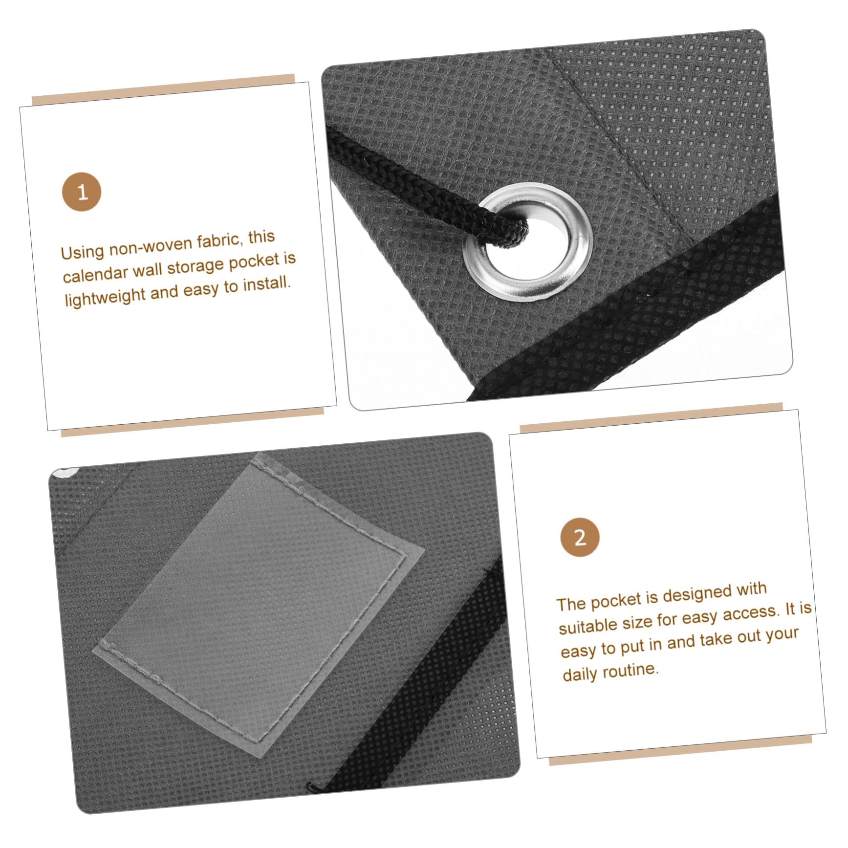 Happyyami Hanging Calendar Pocket Wall Mounted Organizer for Home Calendar Storage with Pocket for Items Stylish Design for Living Room Kitchen Office