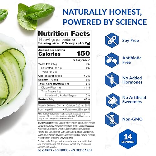 Miniatura 5 de BioTrust Proteína en polvo baja en carbohidratos, deliciosa mezcla de suero y caseína de vacas alimentadas con pasto sin hormonas, sin OMG, sin