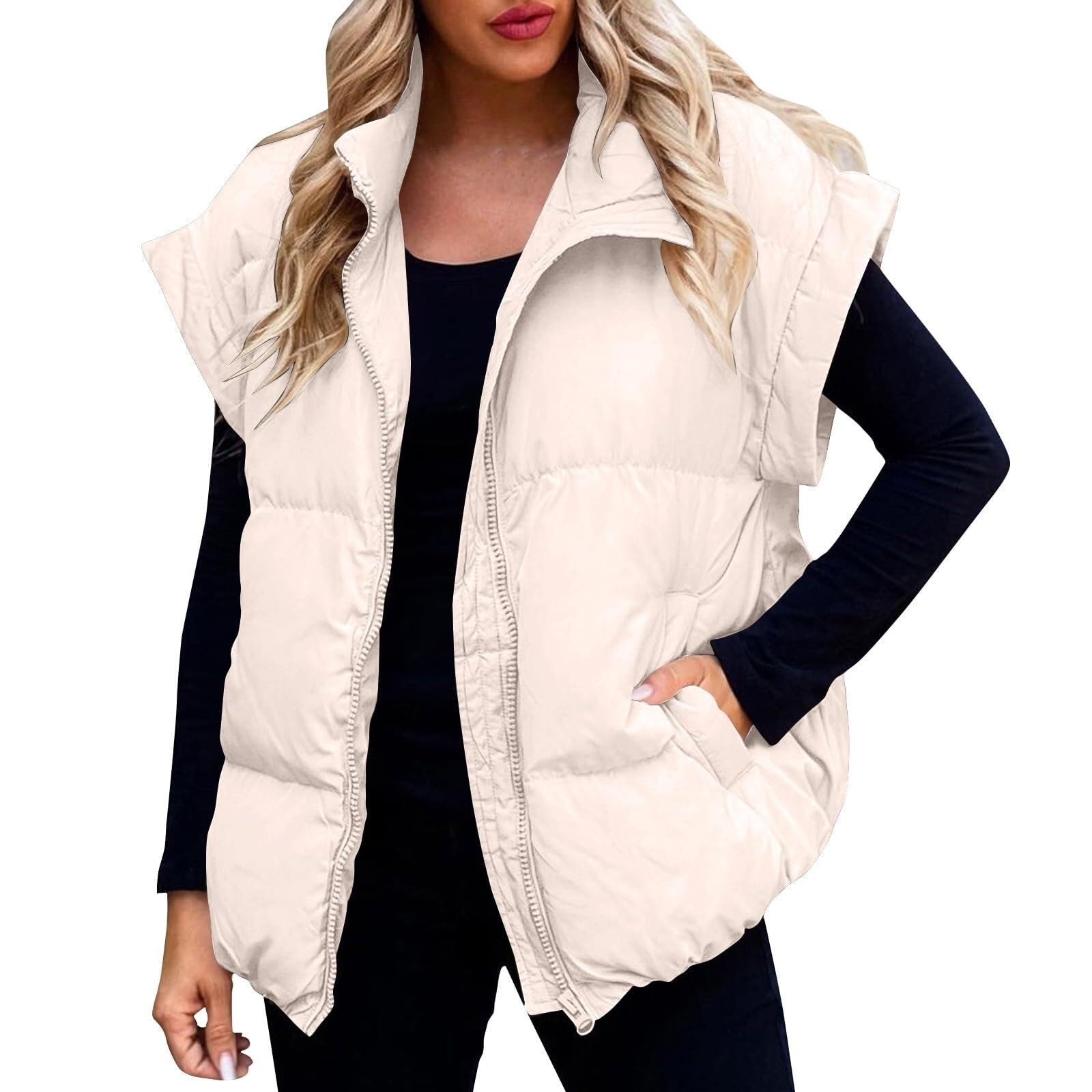 Ciepła Kamizelka Outdoorowa Damska Kamizelka Jesienno-zimowa Ze Stójką, Puchowa Kurtka, Ciepły Płaszcz, Krótka Bodywarmer