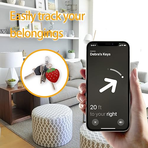 Miniatura 14 de Funda de cuero compatible con Apple AirTag, rastreador de llavero GPS Airtag con llavero, cubierta protectora antiarañazos para AirTag