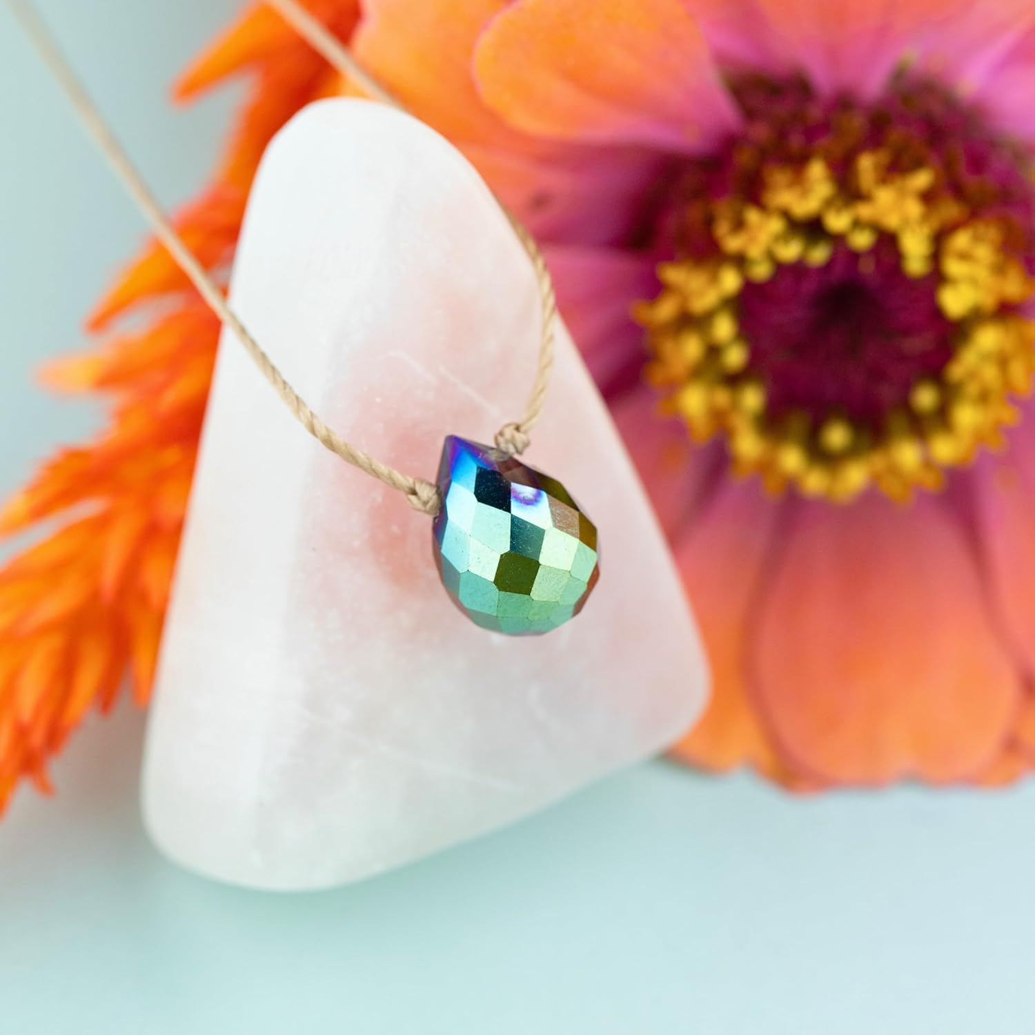 SoulKu Mystic Necklace for Women, Motivational Jewelry, Handmade Necklace With Crystals, Inspirational Stocking Stuffer Gift For Her, 18" Nylon Cord with 18K Gold Plated Stainless Steel Clasp - Image 2