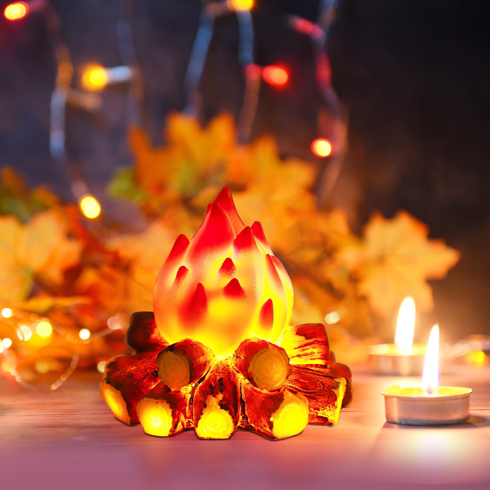 Mini Lámpara De Mesa Led Efecto De Simulado Para Decoración Interior Lámpara Portátil De Campfire y Luz Nocturna Cálida y Acogedora