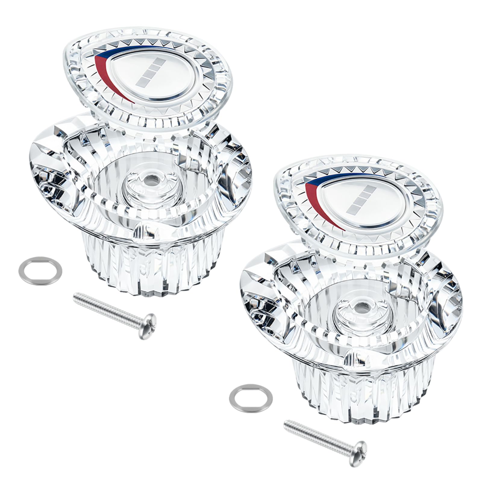 Photo 1 of 2 Pack 96797 Shower Handle Replacement, Compatible with Moen Chateau Single-Handle Tub/Shower Handle, Shower Knob Replacement Kit, for 1225 Cartridge, Include Screws (2)
