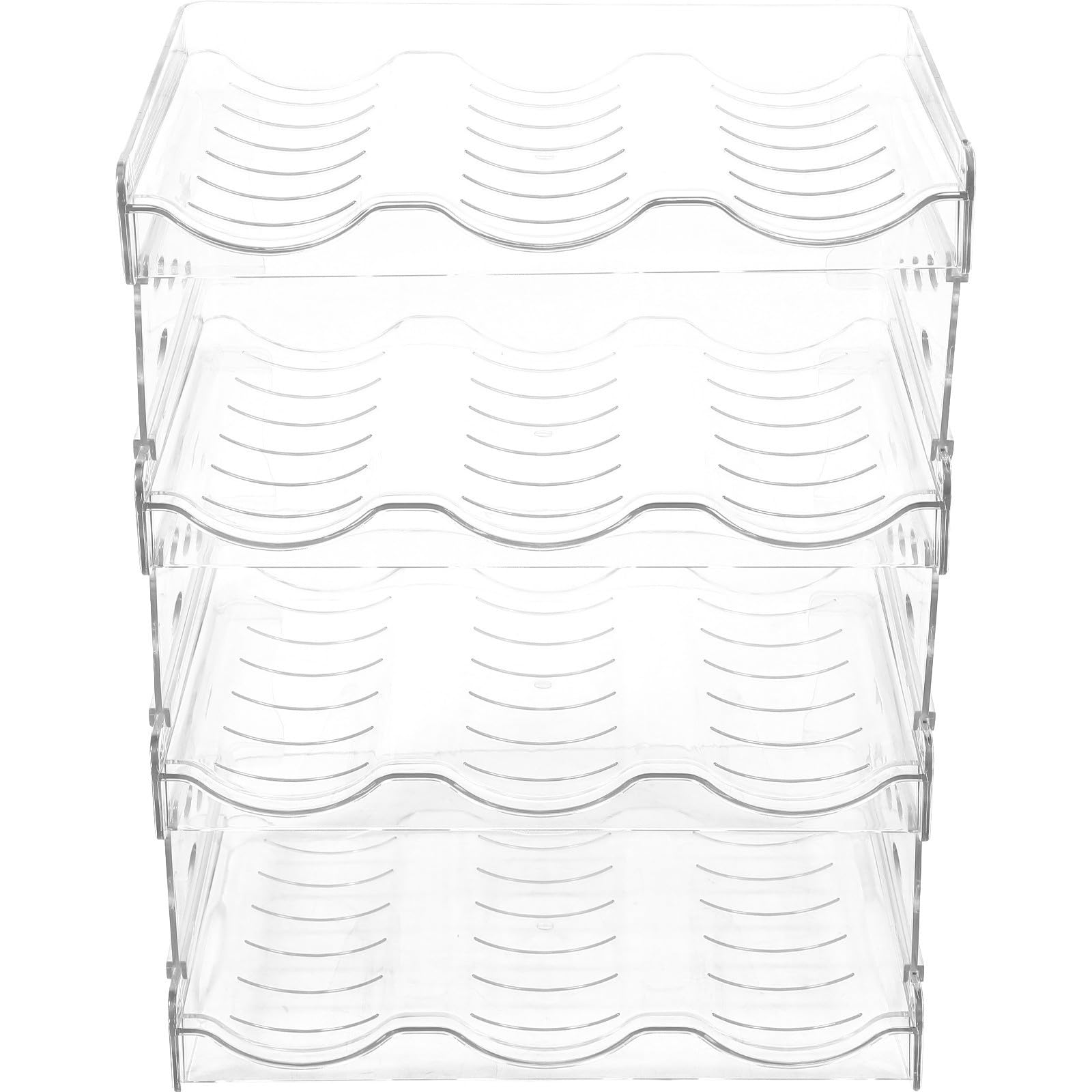 BESTYASH Organisateur de Bouteille, Porte-Bouteilles domestiques Pliable en Pet à 4 Niveaux, Support de Rangement empilable pour comptoir, pour Bars et hôtels