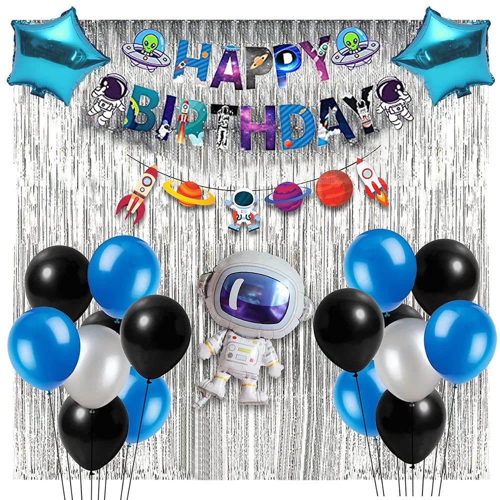Party Propz Space Theme Birthday Decoration - 49 Pcs Astronaut Theme Birthday Decoration | Space Birthday Theme Decoration | Space Theme Decoration | Solar System Birthday Theme Decoration for Boys