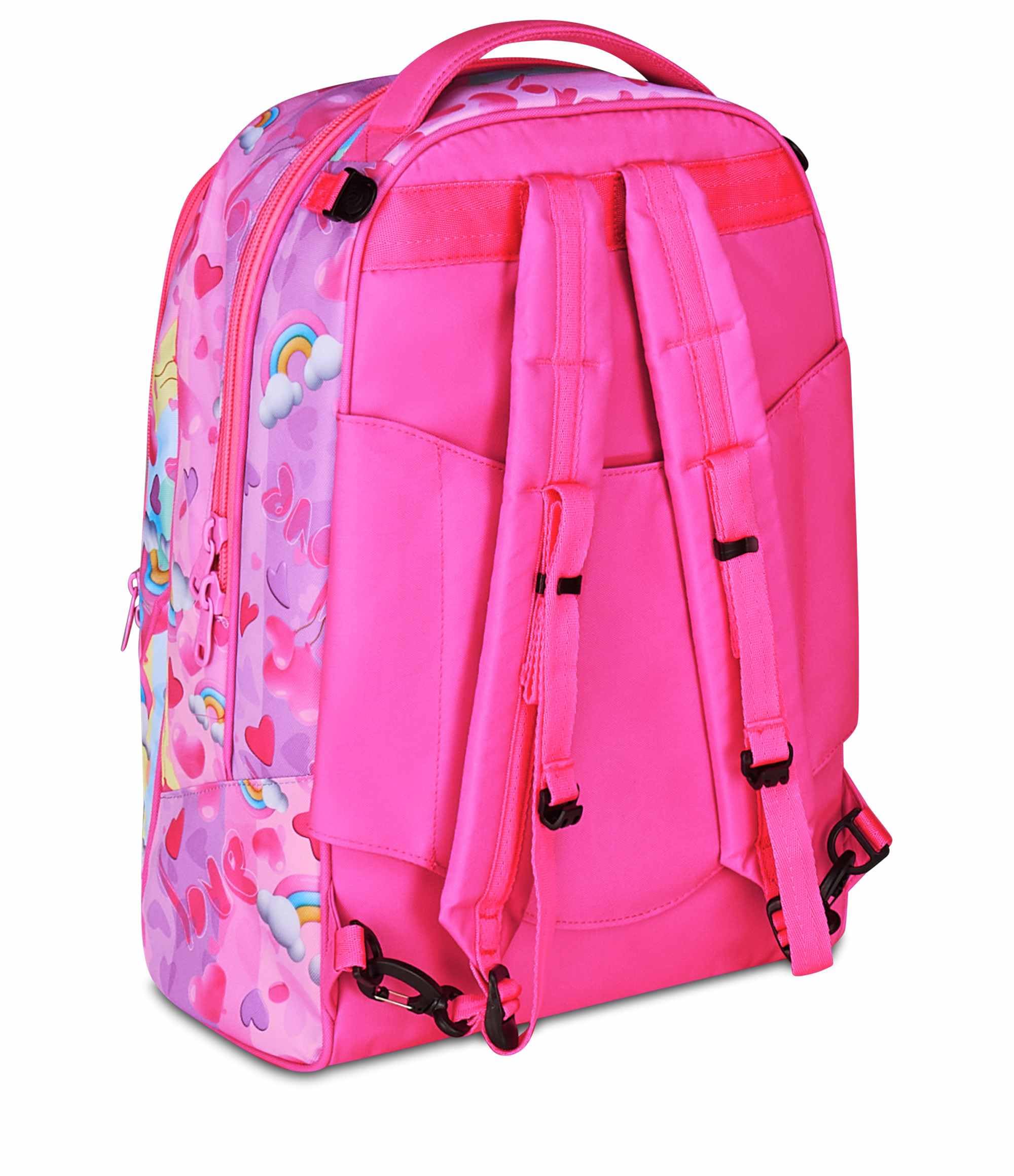 SJ GANG STYLE JAM GANG Trolley Scuola Jack 3 Ruote, Fucsia, 3 in 1, Zaino Triplo Uso con Carrello Sganciabile, 33 L, Zaino Scuola Elementare, Zaino Bambina