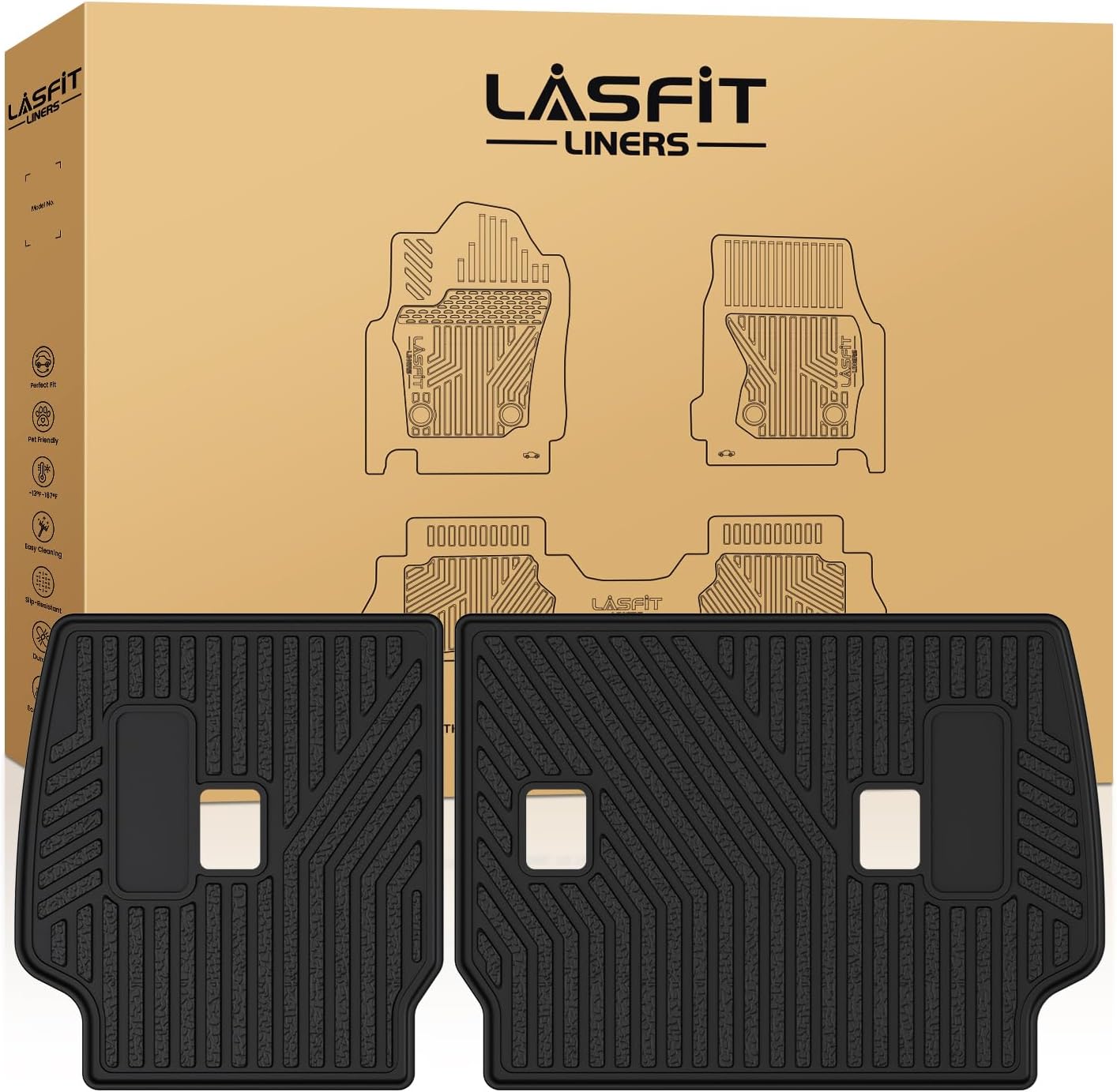 LASFIT Premium Extra Thick Rear Seat Back Covers for Toyota 4Runner 2025 2026 Seat Back Cover | TPE Custom Fit Waterproof 4 Runner 5/7 Seater Second Row Back Seat Backrest Protector Mat Liner