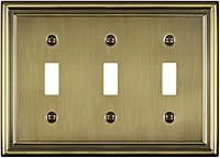 Vista 14 de Paquete de 2 cubiertas para interruptor de luz, cubierta de placa de interruptor de palanca individual, placa decorativa de pared de metal de latón