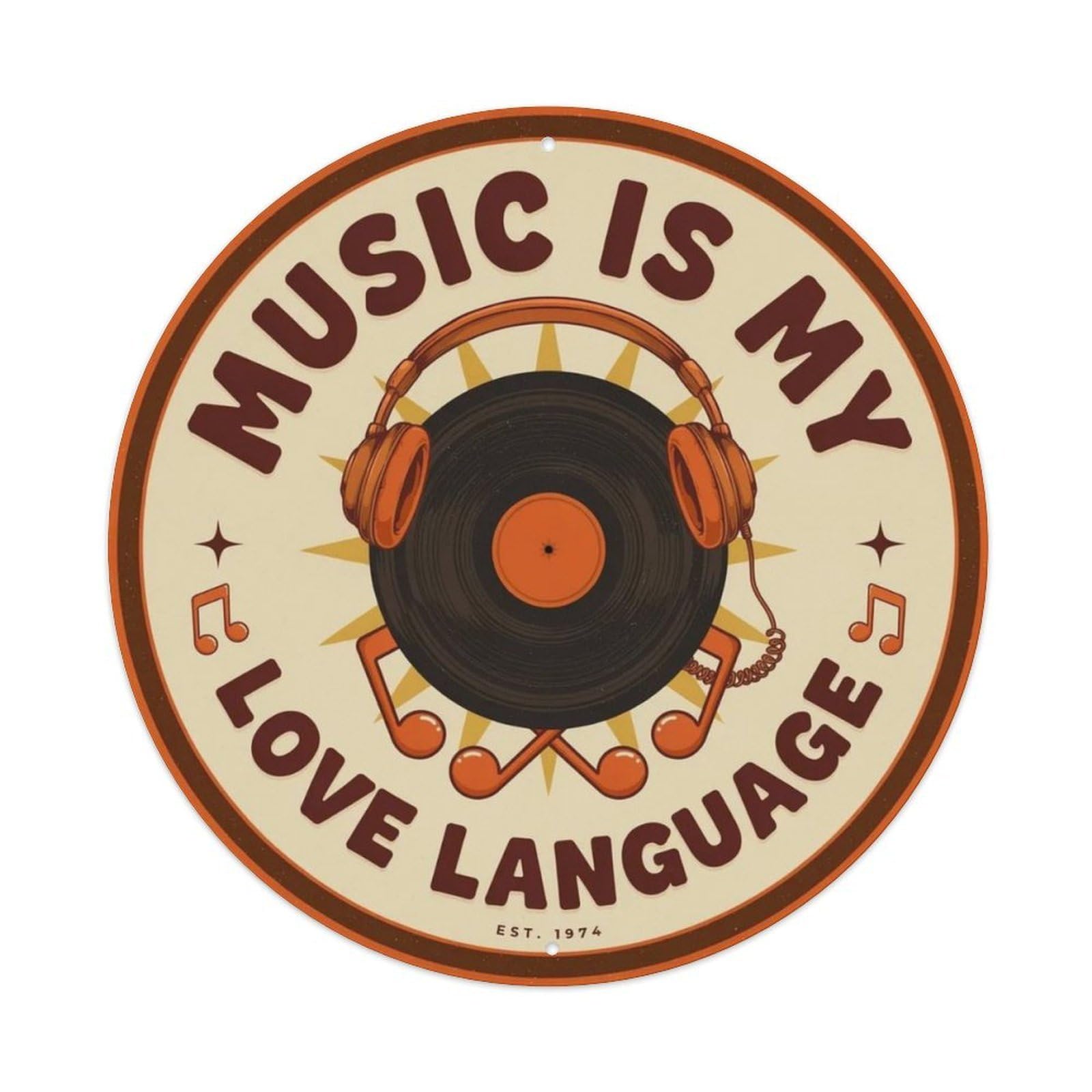 Music Is My Love Language Metal Tin Sign Plaque