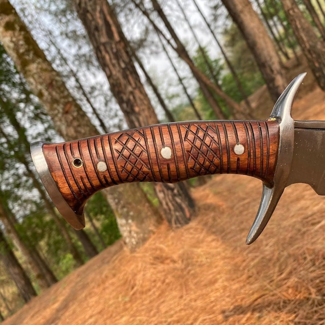 21 Inches Length || Hand forged Khukuri || 5160 leaf spring || Bushcraft Knife || Wood Handle || Balance water tempered || Outdoor Tool || Leather Sheath.