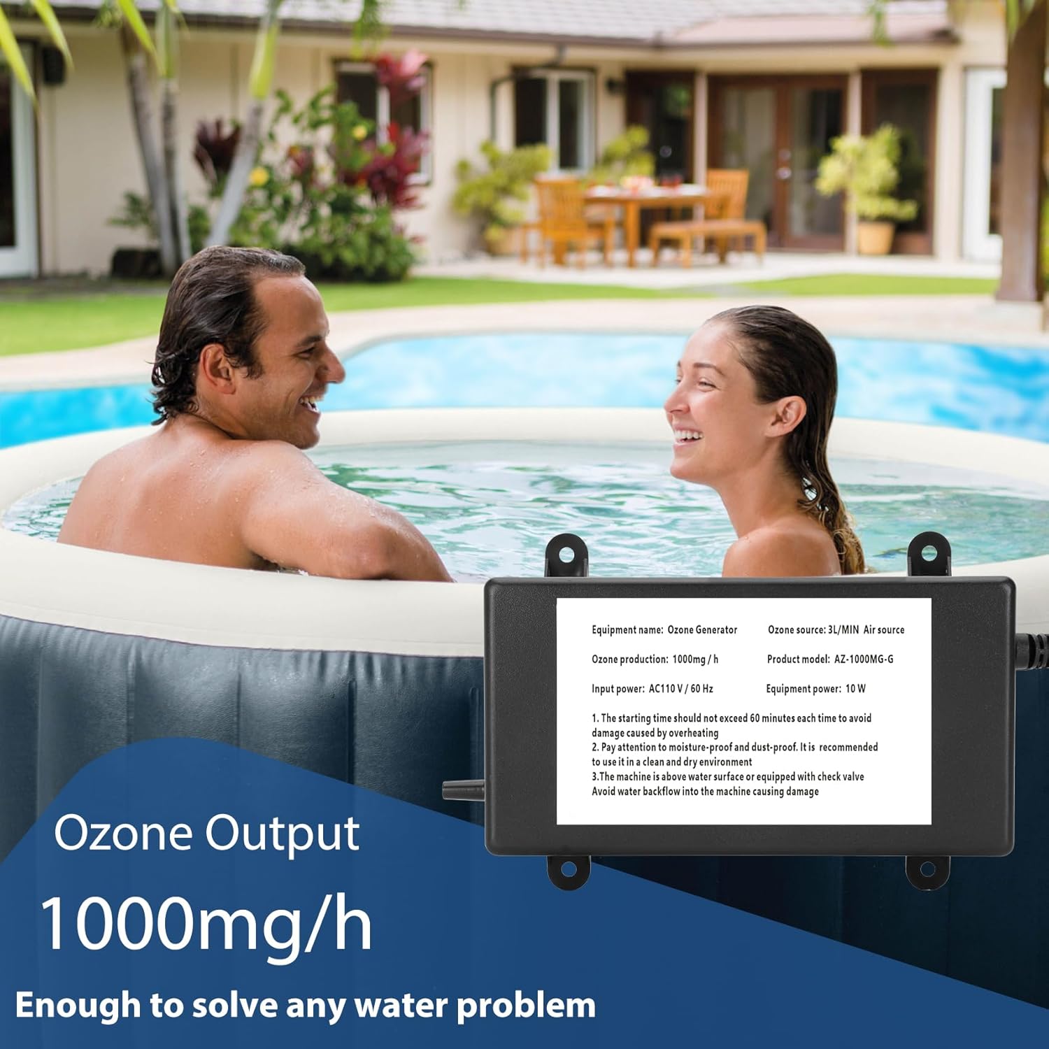 Ozone Generator for Cold Plunge, 1000mg/h Ozone Generator Water Keep Cold Plunge, Ice Bath, Spa, Hot Tub, Pool Clean and Fresh for Long Time