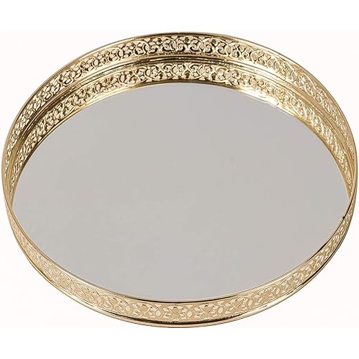 Craft Brio Round Decorative Mirror Tray 10 inches