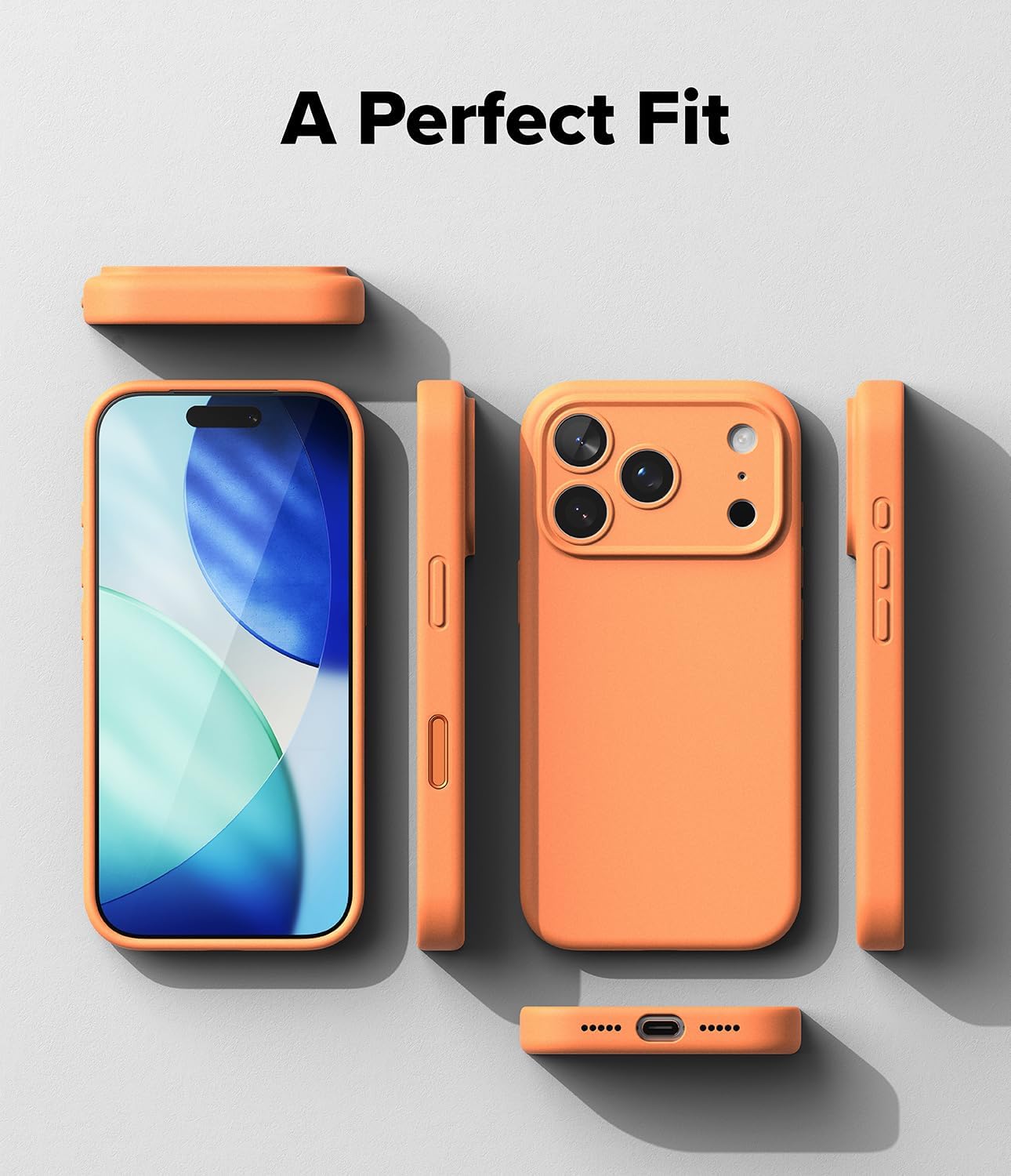 Ringke for iPhone 17 Pro Max Case, Silicone Magnetic [Compatible with MagSafe] Feels Velvety Slim Cute Soft Phone Cover for Women, Men - Tangerine