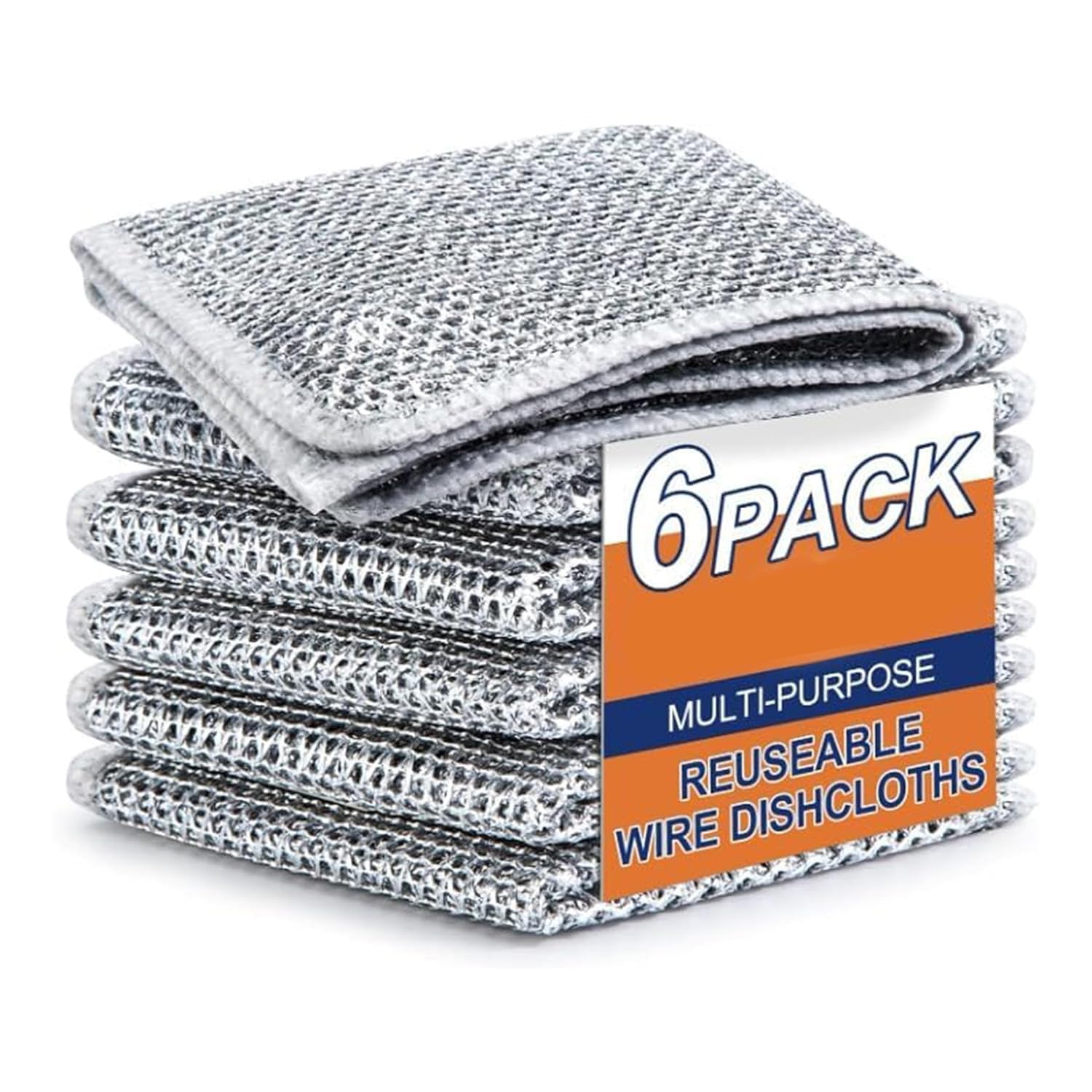 HSR Non-Scratch Wire Dishcloth & Gaps Cleaning Brush, Multipurpose Wire Dishwashing Rags for Wet and Dry, Easy Rinsing, Reusable, Wire Cleaning Cloth for Kitchen, Sinks, Pots, Pans (Pack of 6) (B0CZ92V9WW) Amazon Price History, Amazon Price Tracker
