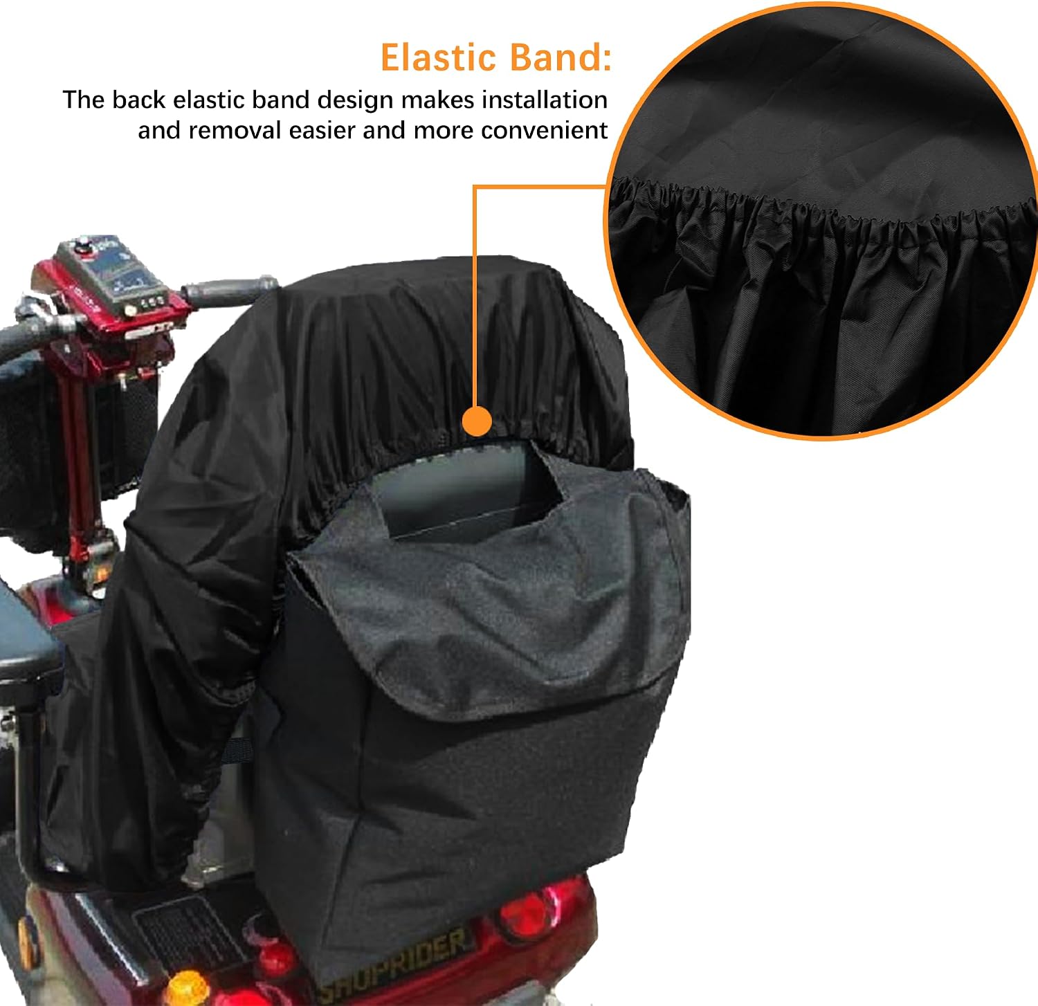 Mobility Scooter Seat Cover, Waterproof 600D Oxford Fabric Electric Wheelchair Seat Cover, Professional Protector Accessories from Sun, Rain, Dust, Dirty for Electric Wheelchairs Mobility Scooter