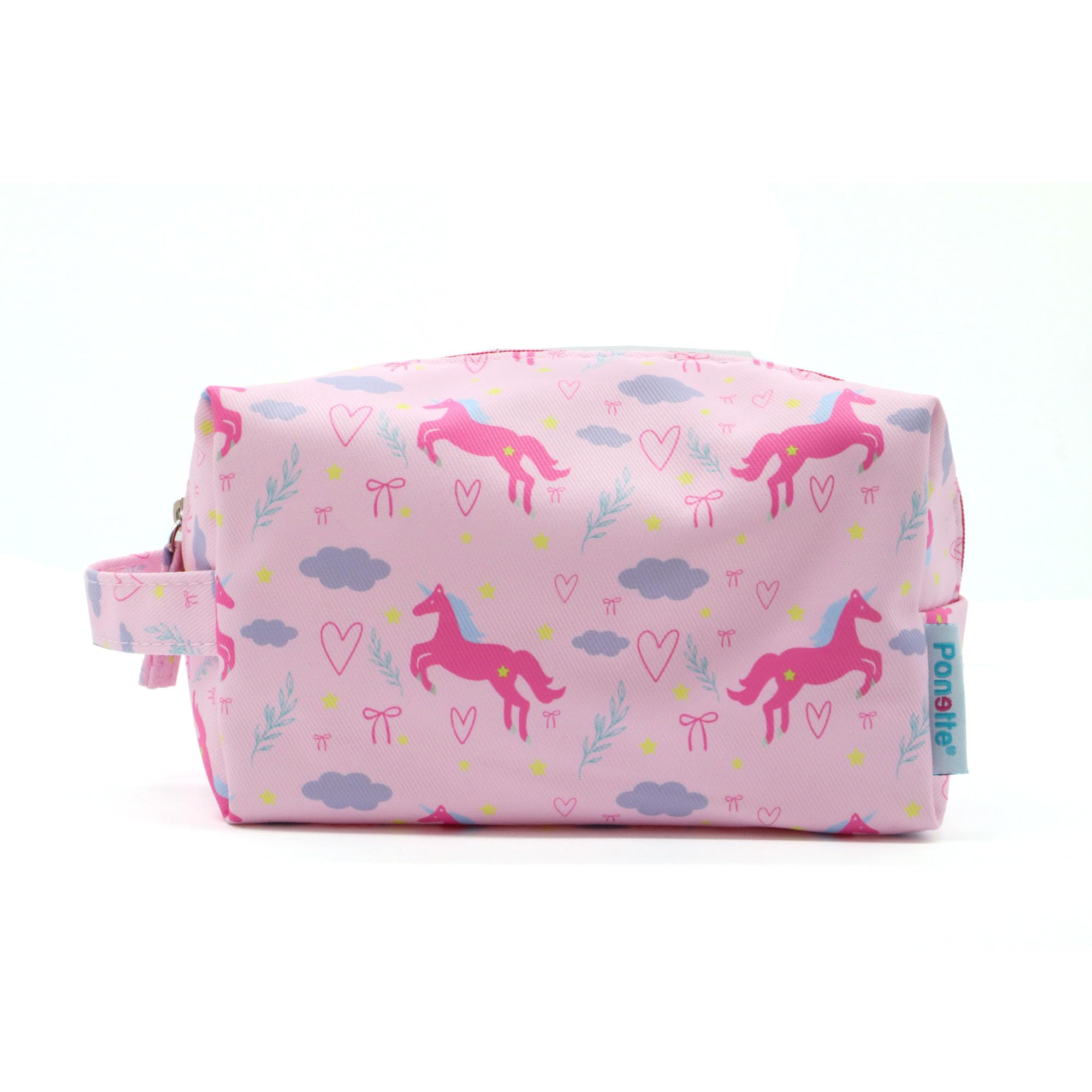 PONETTE - Neceser Infantil en Tejido Violeta con Estampado de Princesas, Unicornios, Arcoíris, Estrellas y Flores, Niño, Niña, Viaje, Estuche, Bolsa, Piscina, Colegio, Campamento, Marca Española — view 16