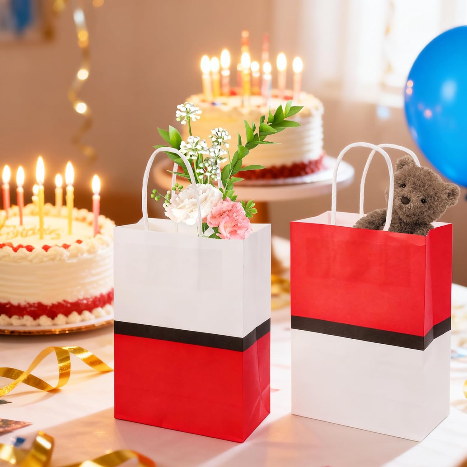 giteo bedding 32Pcs Cartoon Animation Paper Gift Bags with Handles, Party Favor Bags for Kids Birthday, 5.9”x3.1”x 8.3” Small Gift Bags Bulk Goodie Bags, Party Supplies and Gifts - Image 6