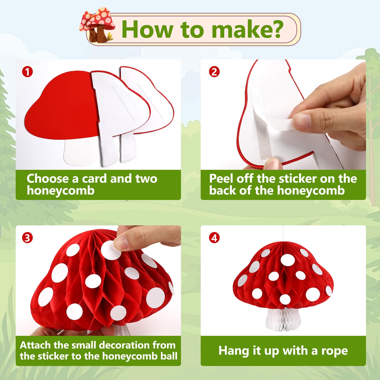 Honeycomb Mushroom Decorations