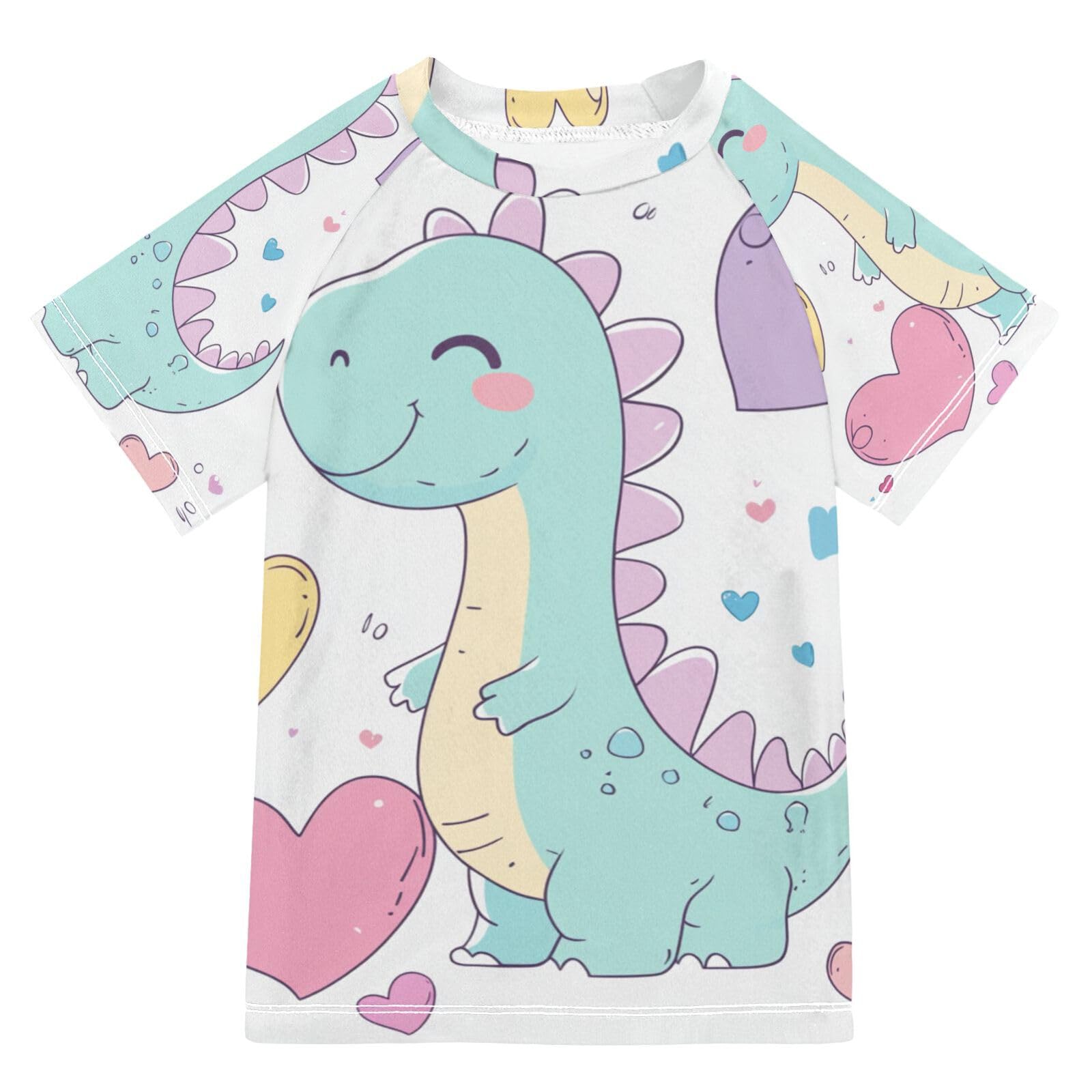 Jucciaco Boys Swimsuit Dinosaur Cute Dragon Sunscreen Kids Sun Rashguard Short Sleeve T-Shirts Swimwear Sets UPF 50+
