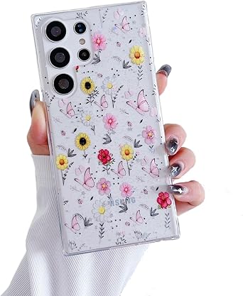 Designed for Samsung Galaxy Note 10 Flower Case, Clear with Design Floral Cute Soft Silicone Flexible Shockproof for Women Girls Phone Cover for Samsung Galaxy Note 10 6.3", Sunflower