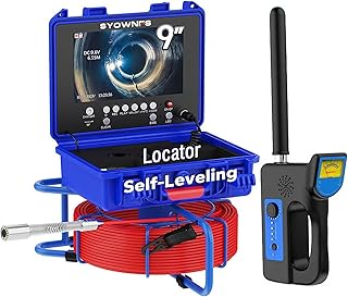 Sewer Camera with Locator 100ft/30M 9" 1080P IPS Screen Self-Leveling 12pcs Lights Plumbing Snake Drain Camera Meter Counter,IP68 Waterproof Sewer Inspection Borescopes with DVR 16GB