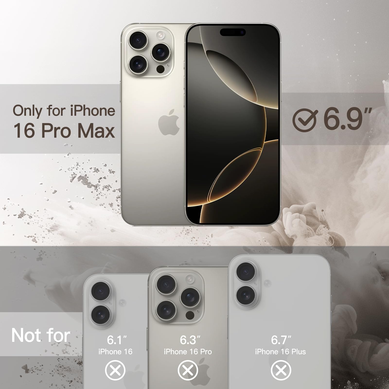 JETech Cover Magnetica per iPhone 16 Pro Max 6,9 Pollici Compatibile con MagSafe, Antiurto Paraurti Custodia, Solida Colore Opaco TPU Telaio, Anti-Graffio Retro Trasparente (Titanio Naturale)