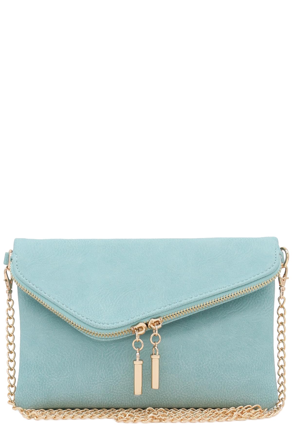 FashionPuzzle Envelope Wristlet Clutch Crossbody Bag with Chain Strap