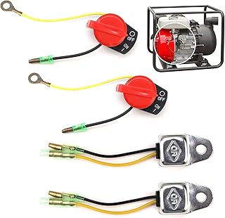 2 Pack Engine On Off Stop Switch and Low Oil Alert Sensor Compatible with Honda GX Series Predator 212 Baja Coleman Champion Firman, Replacement Kill Switch for Small Engines Generators Pumps