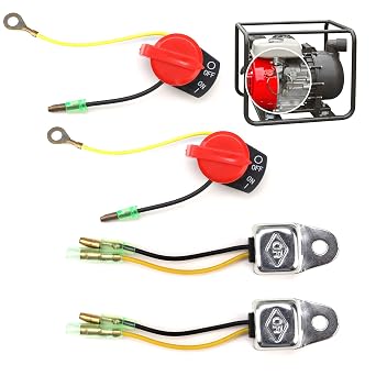 On Off Switch Kill Switch Kit and Oil Sensor Compatible for Honda GX Series | 4 Pack Engine On Off Stop Switch and Low Oil Alert Sensor, Compatible with Honda Predator 212 Baja Coleman Champion Firman
