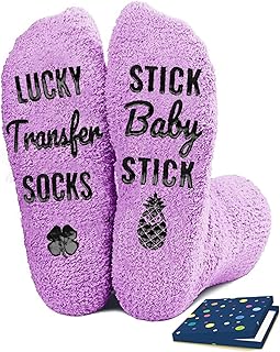 IVF Gifts for Women, IVF Must Haves, Infertility Gifts IVF Lucky Transfer Socks Egg Retrieval Pregnant Socks for Expecting Moms (Purple)