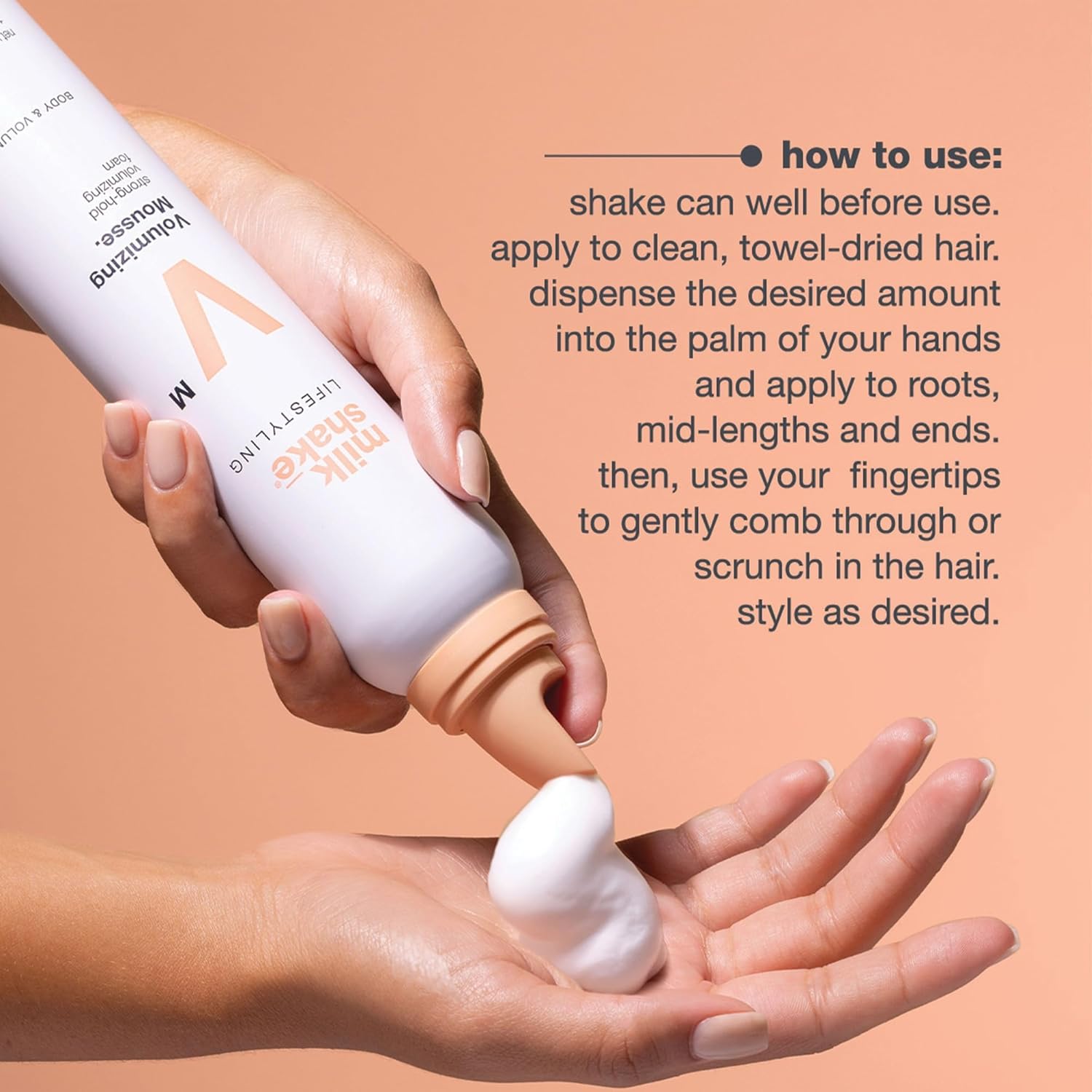 milk_shake Volumizing Mousse | Strong-hold mousse for fine or flat hair | Adds long-lasting volume & soft, touchable texture | with milk proteins & panthenol